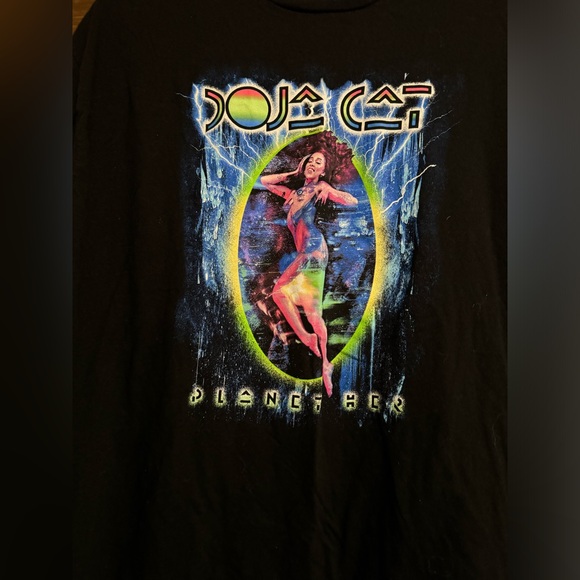 Doja Cat Shirt XL Black Planet Her Graphic Tee Short Sleeve Music Adult - Picture 2 of 4